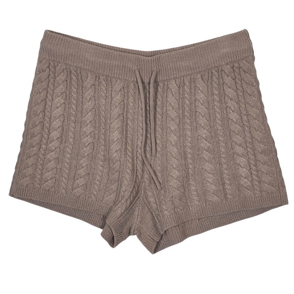 Sweaty Betty Shorts Womens US 10 Wool Cashmere Purple Cable Knit Lounge Athletic - Picture 1 of 5